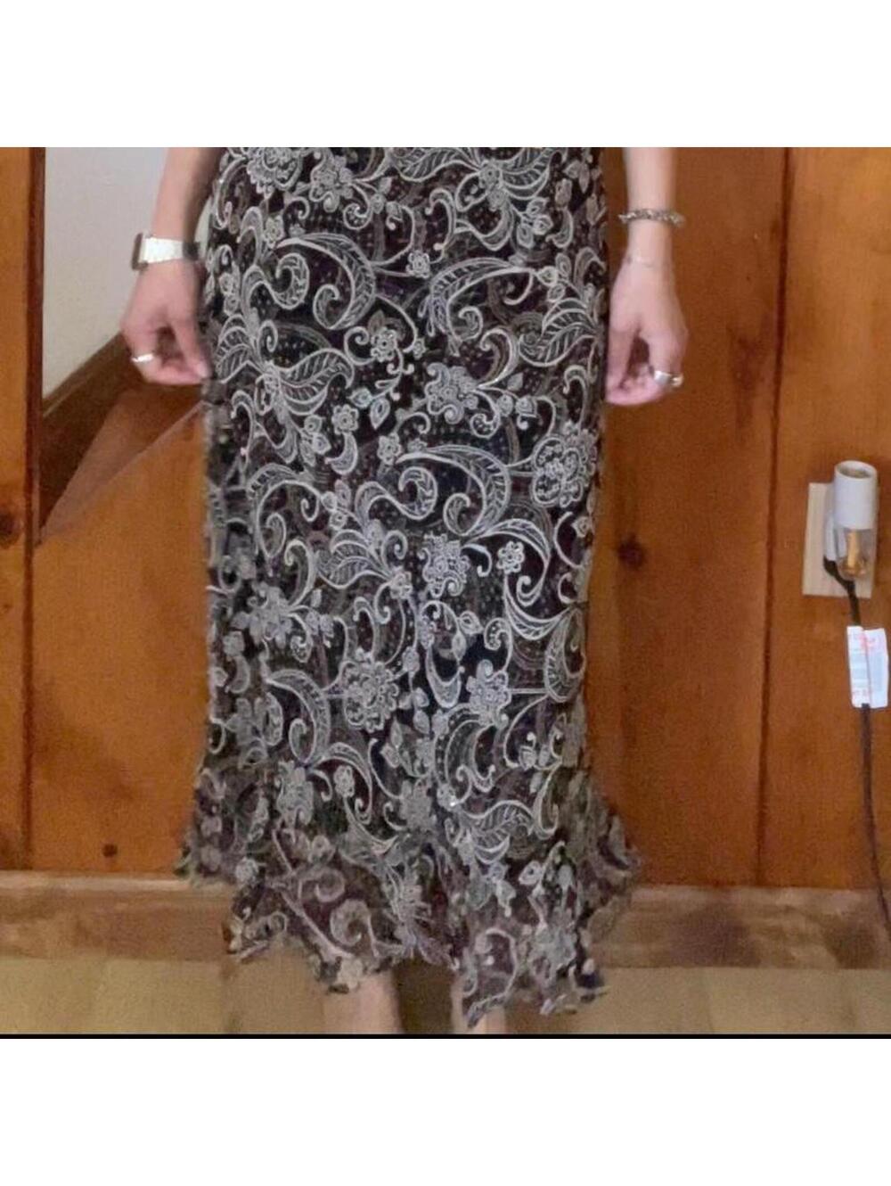 vintage Brown paisley beaded maxi fairy skirt jm collection size 4p - Picture 5 of 5